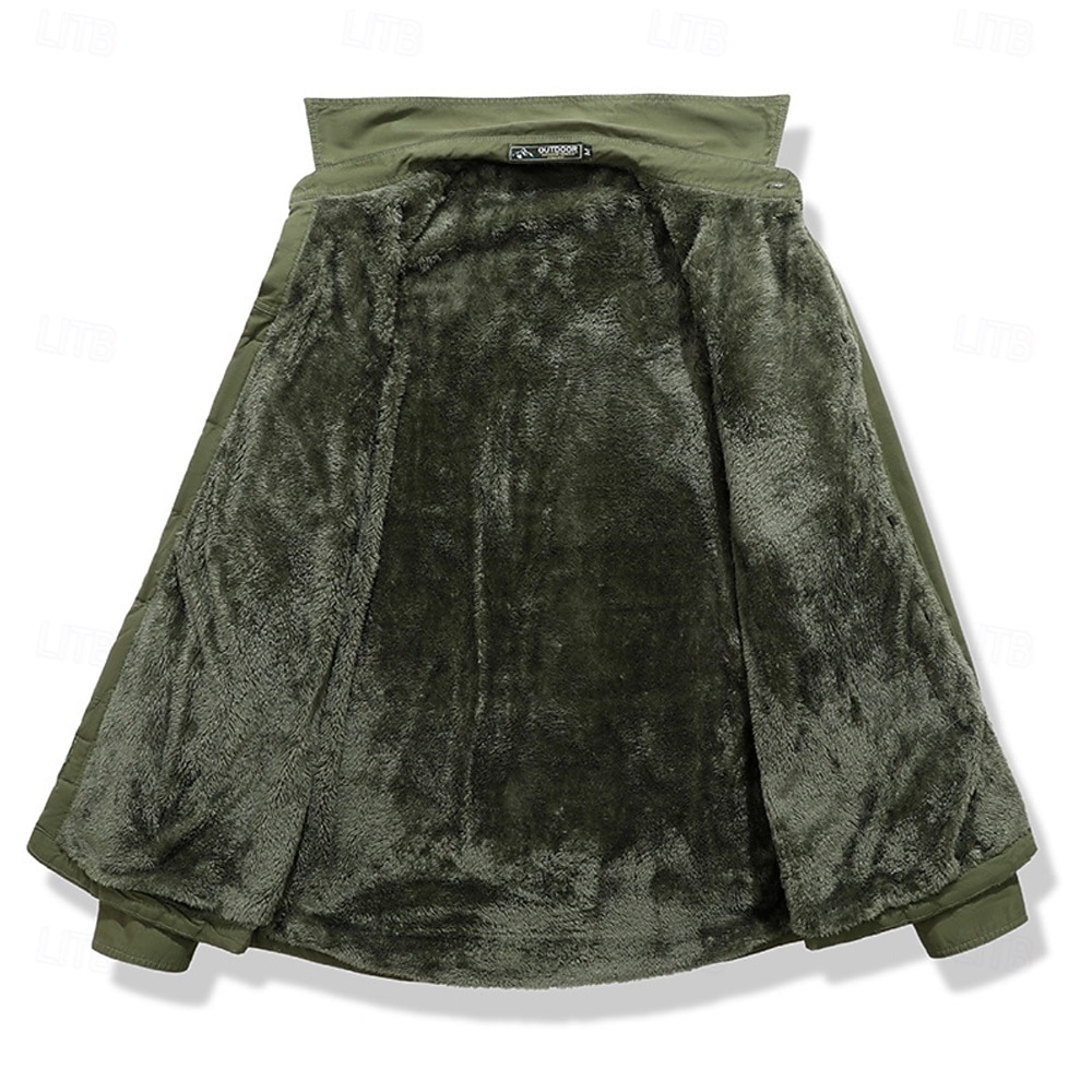 Herr Texas Arbetsskjortor Västerländsk skjorta Cargo skjorta Långärmad Ledigt Sport & Utomhus Utekväll Höst Vinter Nedvikt Mönster Svart Armégrön Kaki 2026 - $40.99 –P5