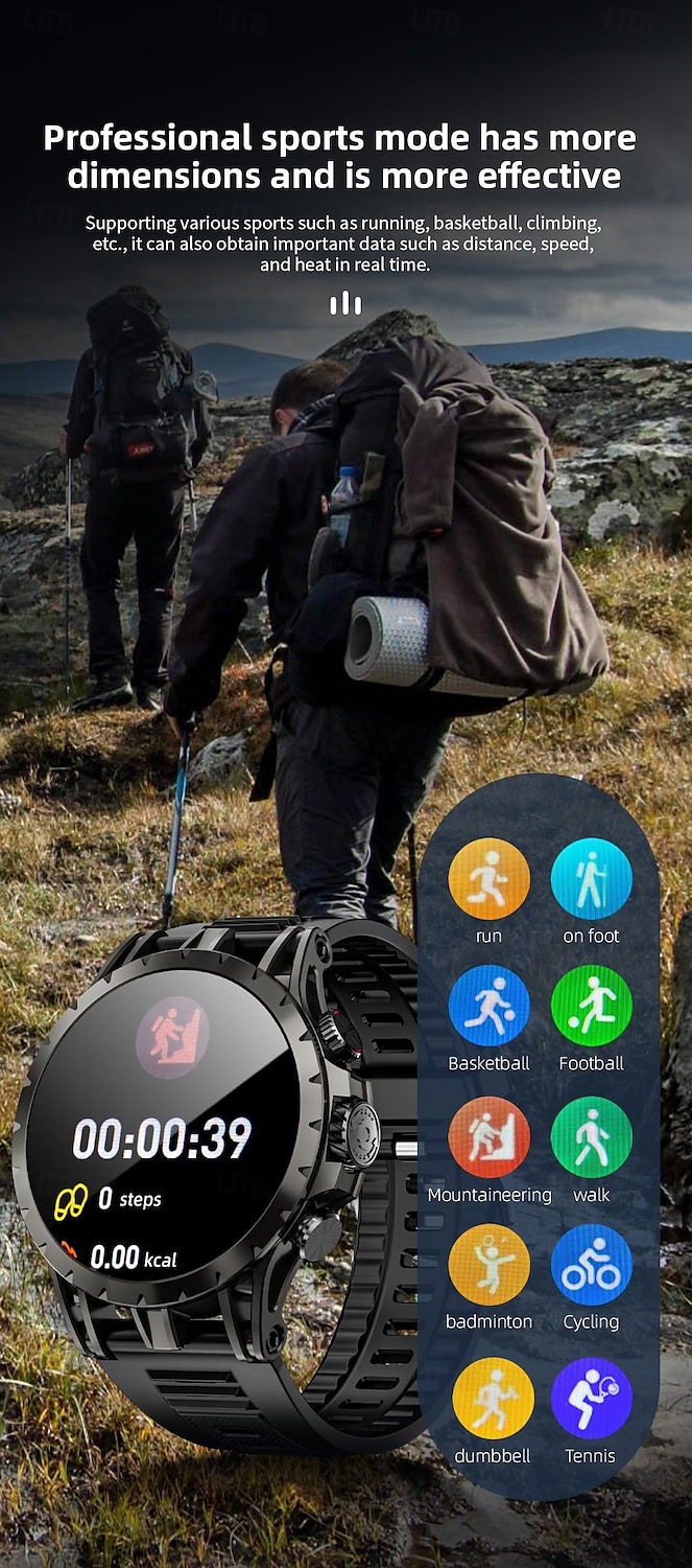 2025年 LOKMAT APPLLP 4 スマートウォッチ 1.508 インチ スマートウォッチ電話 4G LTE 3G 4G ブルートゥース 歩数計 着信通知 アクティビティトラッカー と互換性があります Android iOS 女性 男性 ハンドフリーコール メディアコントロール カメラ IPX-4 47mmウォッチケース コレクション – $134.99 –P16
