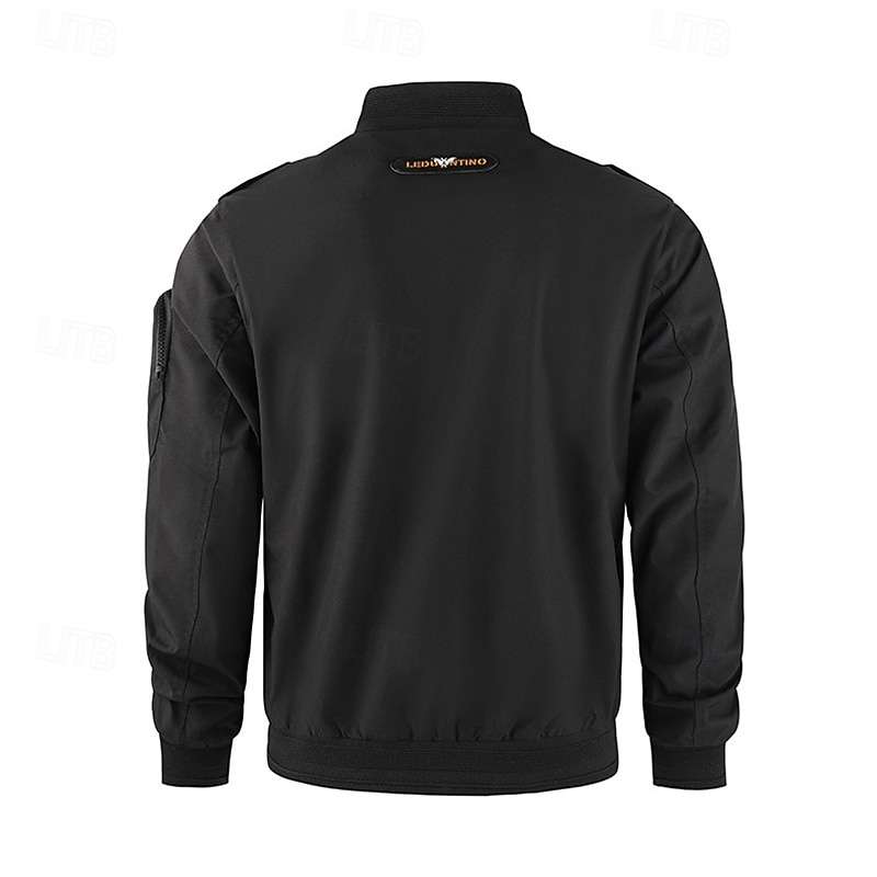 Voor heren Outdoor jas Softshell-jas Windjack Overgangsjack Vakantie Dagelijks waterdicht Winddicht Zak Lente & Herfst Effen Modieus Klassiek Opstaand Normaal Zwart Wit Geel blauw Oranje Jacks 2026 - $57.99 –P12
