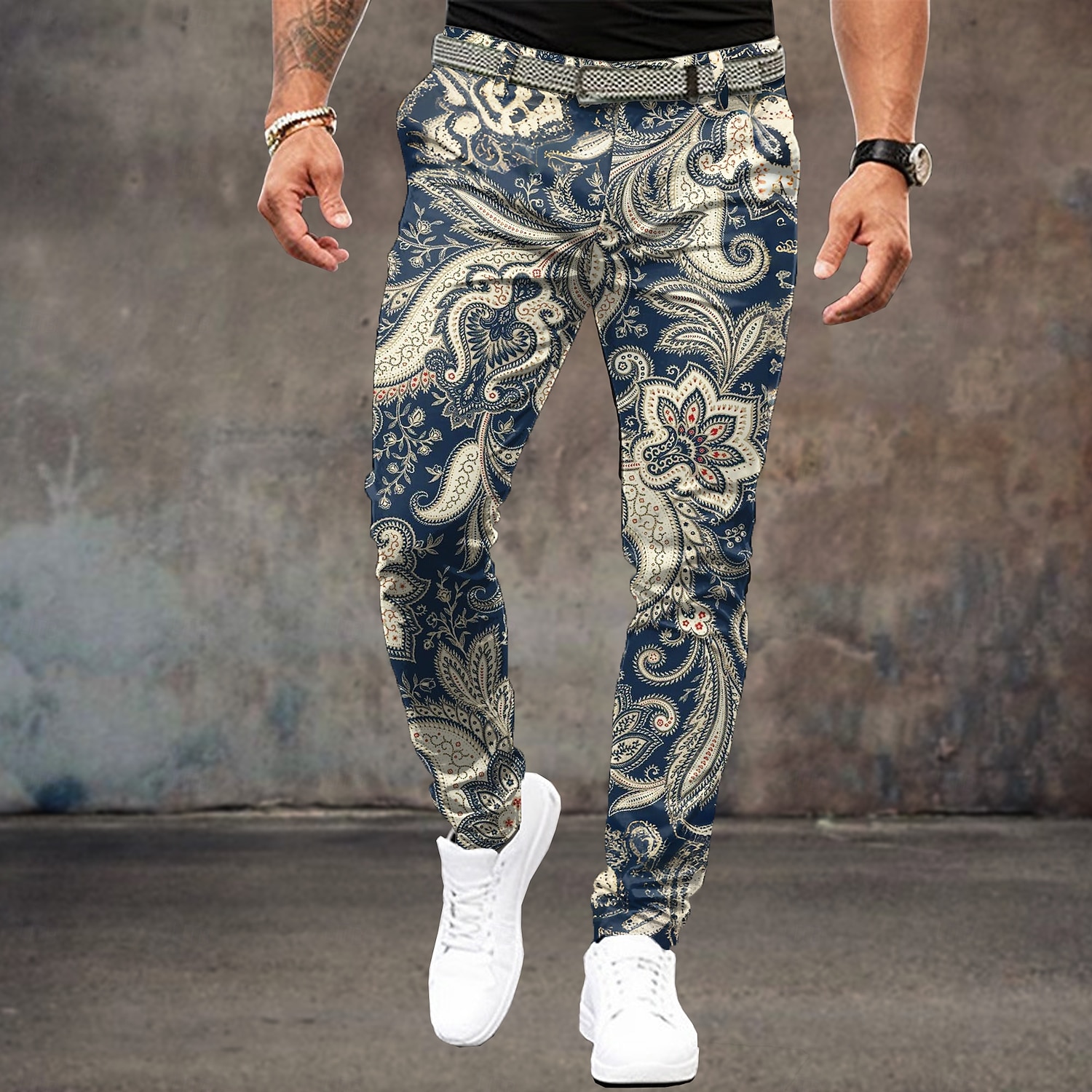 Per uomo Floreale Pantaloni Eleganti Misura del girovita medio Vintage Casual All'aperto Casa Abbigliamento Quotidiano Cerniera Tasca Estate Primavera Autunno Stampa 3D Nero Giallo Rosa del 2026 a $31.99 –P1