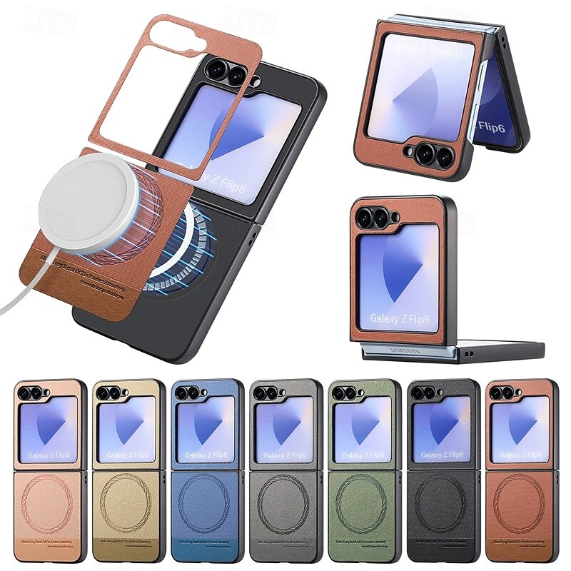 puhelin Etui Käyttötarkoitus Z Flip 6 Z Flip 5 Z Flip 4 Z Flip 3 Takakuori Magneetti Tukee langatonta latausta Iskunkestävä Retro TPU PC 2025 - $15.99 –P1