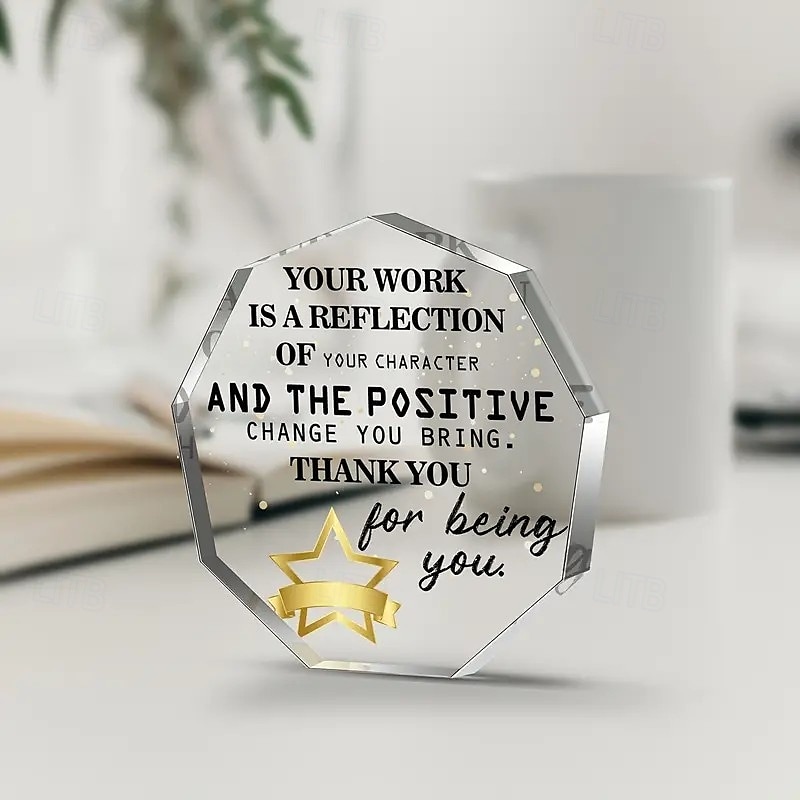 Octagonal Acrylic Award, Inspirational Quotes Gift for Colleagues, Boss, and Friends, Appreciation Desk Decor, Retirement Keepsake, Office Desk Accessory 2025 - $9.99 –P2