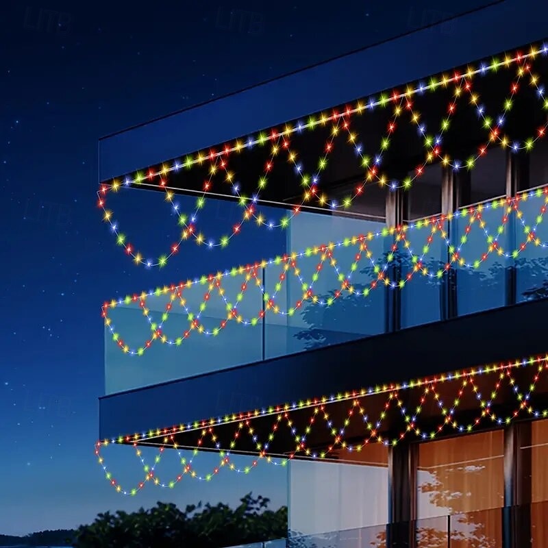 Guirlande lumineuse LED alimentée par USB 4 m 138 LED en forme de vague pour intérieur et extérieur, fête, avant-toit, rampe d'escalier, vacances, Noël, nouvel an, éclairage coloré, 1 pièce de 2025 ? $26.99 –P14