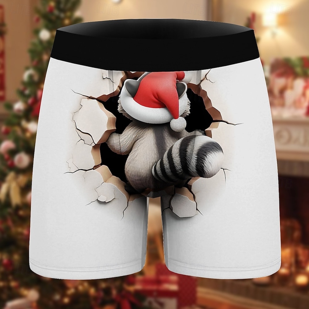 jultomten Julpyjamas Boxerkalsonger Underkläder julklapp Herr Rolig Jul Mönster Vuxen Jul Nyår julafton Jul Fest 2025 - $15.49 –P5
