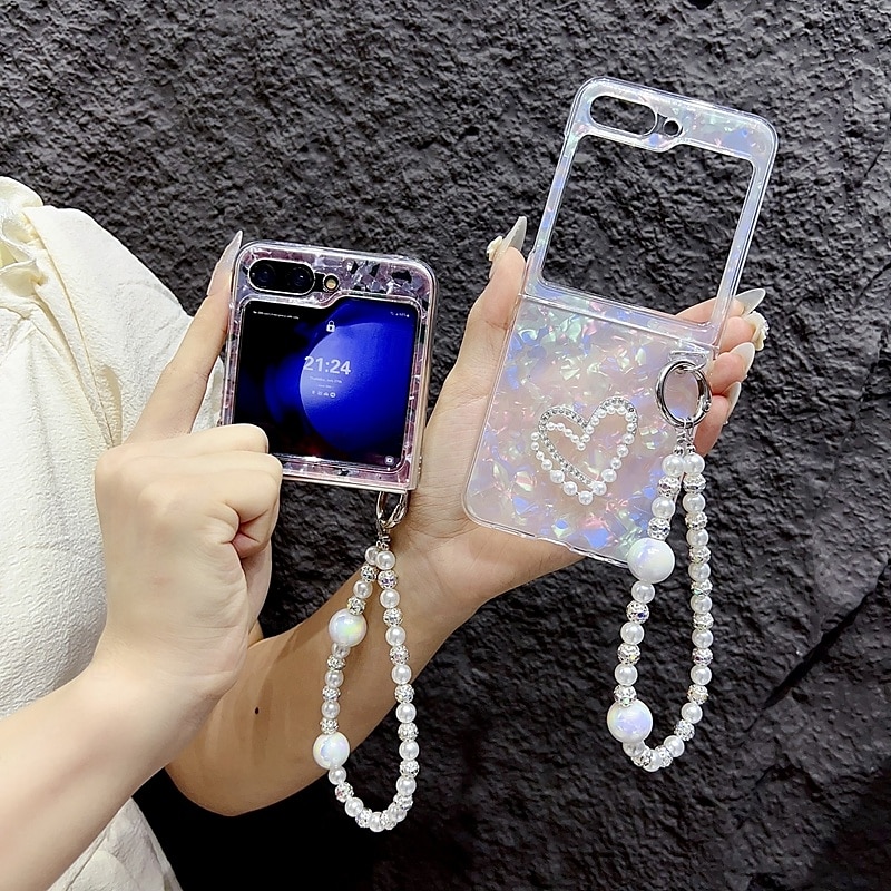 телефон Кейс для Назначение SSamsung Galaxy Z-флип 6 Z Flip 5 Z Flip 4 Z Flip 3 Кейс на заднюю панель с ремешком на запястье Защита от удара Ретро ПК 2025 - $18.99 –P2