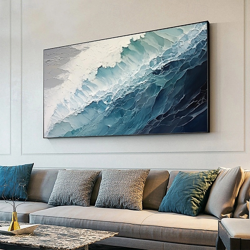 groene olieverfschilderij handgemaakte 3d abstracte olieverfschilderij handgeschilderde olieverfschilderij muur moderne abstracte groene golf canvas schilderij huisdecoratie decor canvas schilderij 2025 - $75.99 –P5
