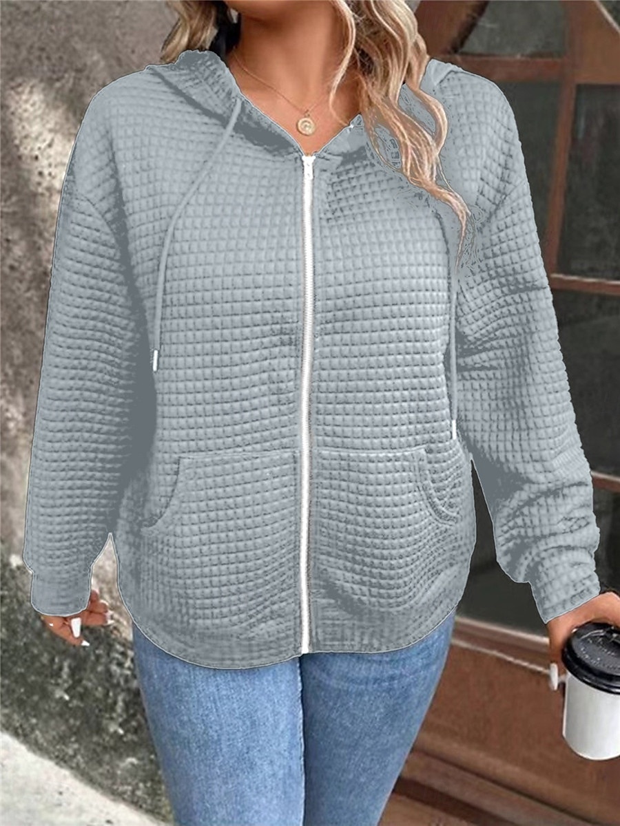 Damskie Zwykła kurtka Kurtka z kapturem Na zewnątrz Ulica Dzienne zużycie Jesień Zima Regularny Płaszcz Regularny Keep Warm Oddychający Elegancki Codzienny Kurtki Długi rękaw Równina Z kieszeniami 2025 - $27.99 –P11