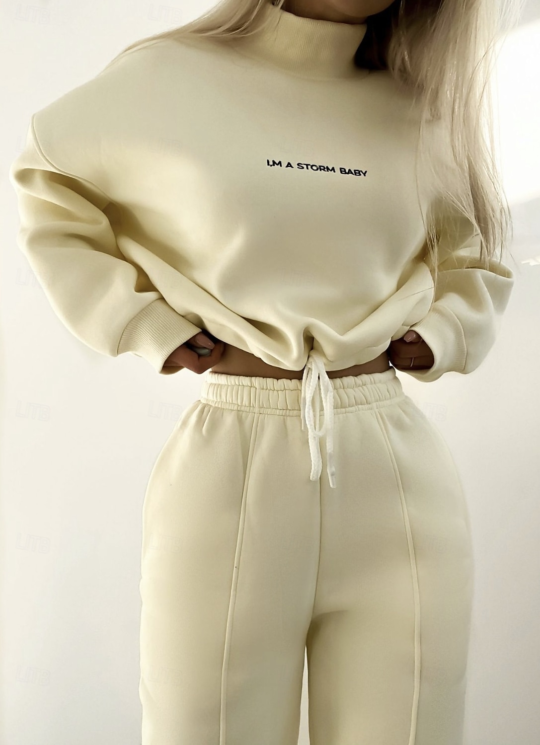 Per donna Caldo Felpa Sherpa Pantaloni in pile Pantaloni maglione Set Manica lunga Girocollo Tinta unica Alfabetico Esterno Nero Rosso Marrone chiaro Primavera Oversize del 2025 a $28.99 –P10