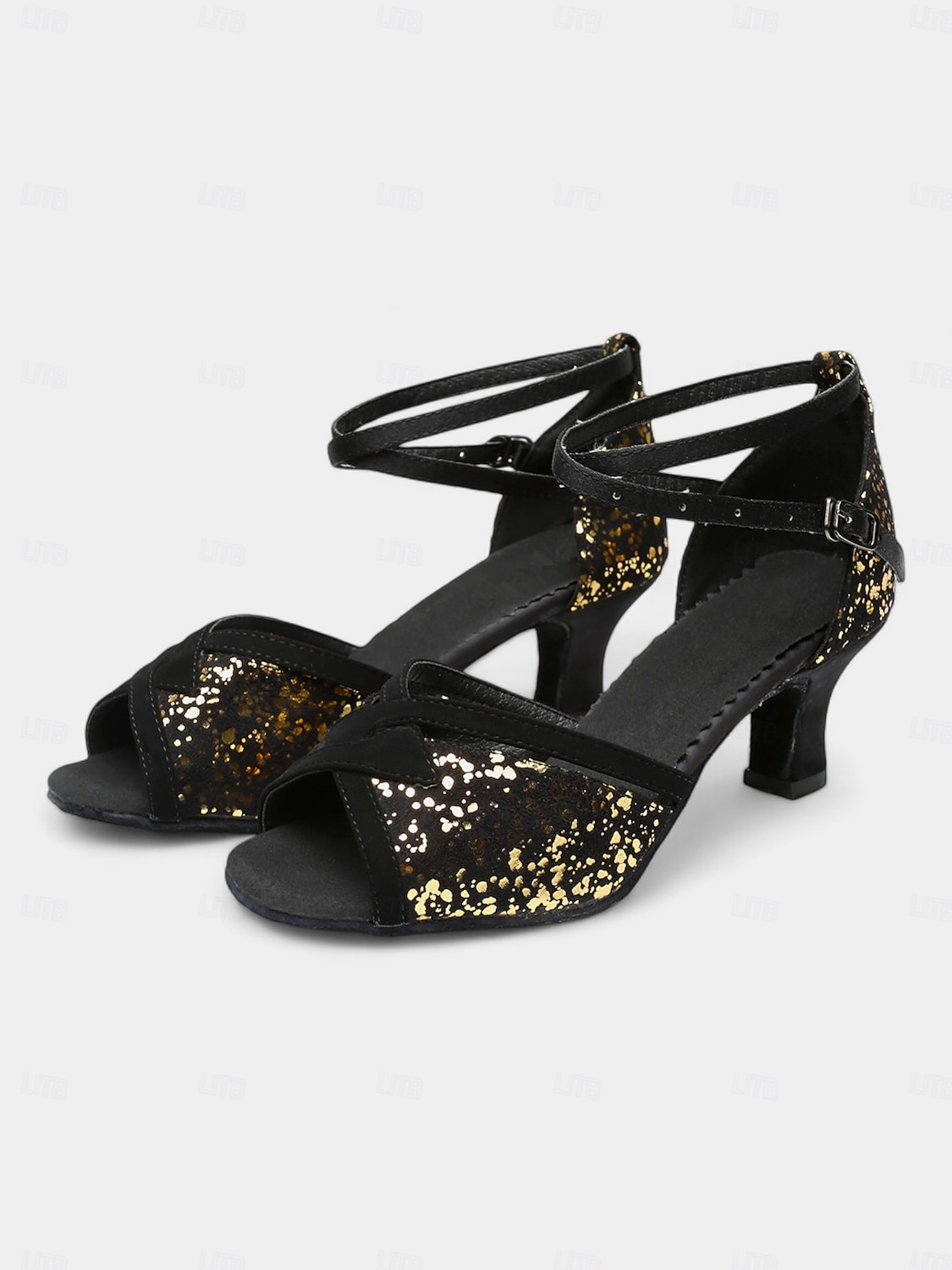 chaussures de danse à paillettes pour femmes avec brides croisées – talons de salon latins confortables pour les spectacles et les fêtes de 2025 ? $34.99 –P7