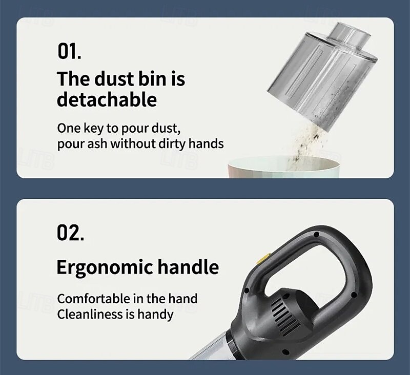 Wireless Charging Vacuum Cleaner Portable Household Car Use Strong Suction High Power Vacuum Cleaner 2025 - $33.99 –P7