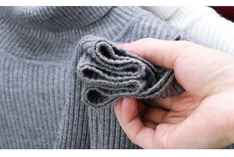 Men's Pullover Sweater Jumper Knit Sweater Ribbed Knit Regular Knitted Plain Turtleneck Fashion Casual Daily Wear Date Clothing Apparel Fall & Winter Wine Black S M L 2025 - $26.99 –P3