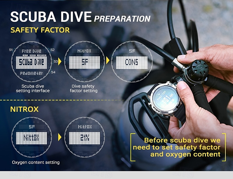 NORTH EDGE Men's Professional Diving Computer Watch Free/Scuba Diving 50M Dive Watches Altimeter Barometer Compass Digital Clock 2025 - $146.99 –P3