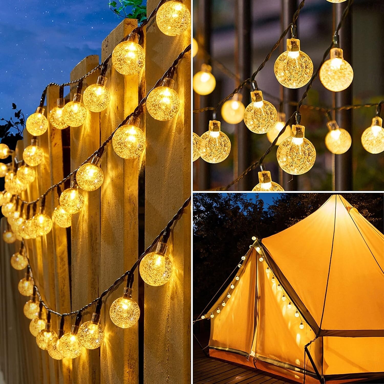 10m Cuerdas de Luces 100 LED Blanco Cálido Blanco Multicolor Luces de cadena creativas Fiesta Al Aire Libre Impermeable Funciona con Energía Solar 2025 - $23.99 –P8