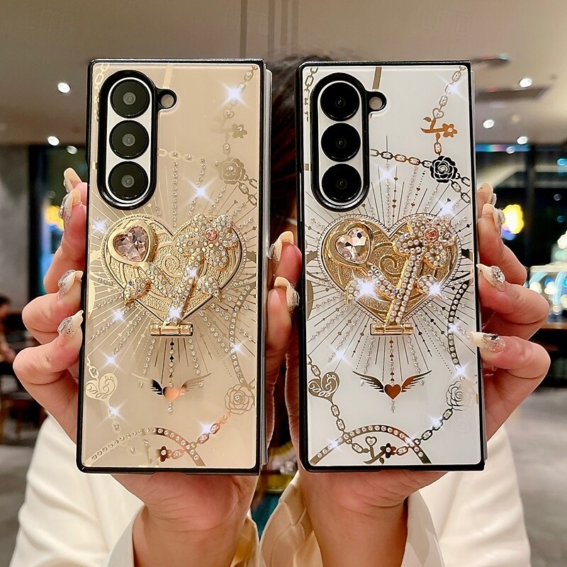 2025年 電話 ケース 用途 Zフォールド6 Z Fold 5 Z Fold 4 バックカバー スタンド付き リストストラップ付き 耐衝撃 レトロ風 TPU PC  コレクション – $17.99 –P1