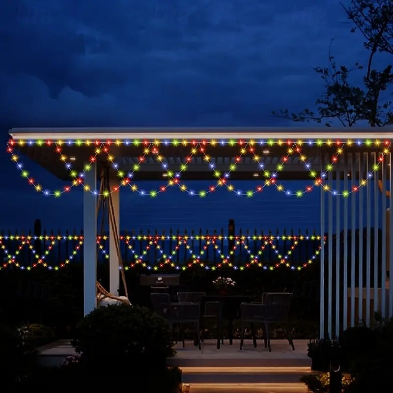 Guirlande lumineuse LED alimentée par USB 4 m 138 LED en forme de vague pour intérieur et extérieur, fête, avant-toit, rampe d'escalier, vacances, Noël, nouvel an, éclairage coloré, 1 pièce de 2025 ? $26.99 –P16
