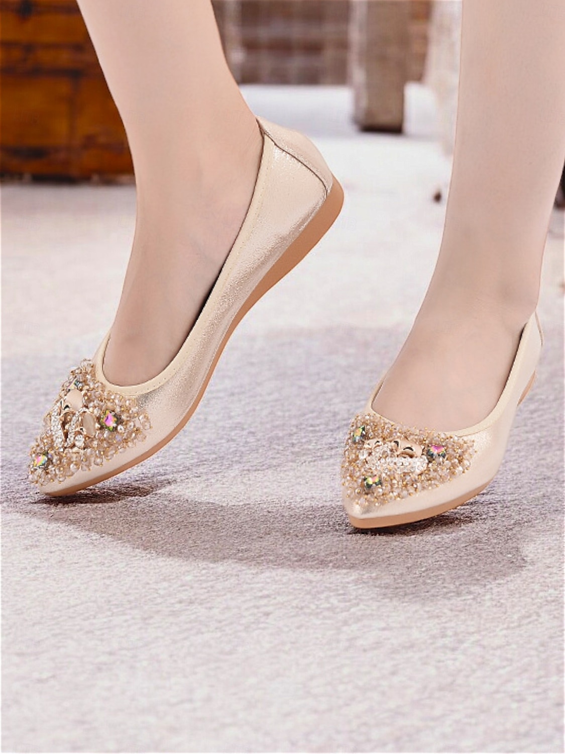 Women's Black Foldable Ballet Flats with Rhinestone & Pearl Embellishments - Compact Travel Shoes for Special Occasions & Everyday Comfort 2025 - $34.99 –P1