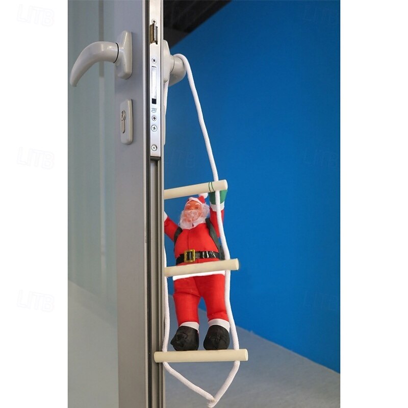 Christmas Climbing Santa Claus Ladder and Rope Hanging Ornament – Inflatable and Plush Santa for Christmas Tree, Hotel, and Mall Holiday Decorations 2025 - $10.49 –P7