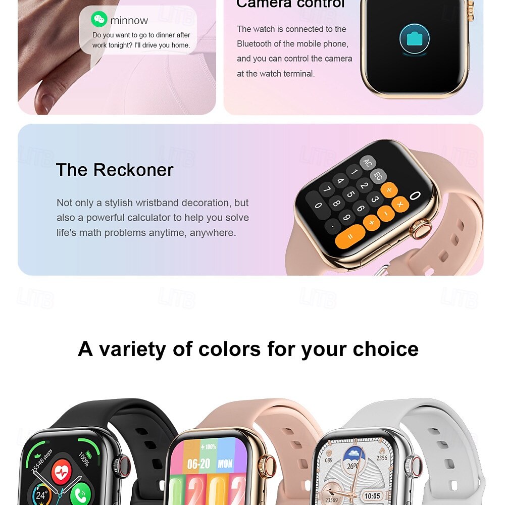 696 iW10 Slimme horloge 1.85 inch(es) Slimme armband Smartwatch Bluetooth Gespreksherinnering Slaaptracker Hartslagmeter Compatibel met: Android iOS Heren Handsfree bellen IP 67 44 mm horlogekast 2025 - $47.99 –P18