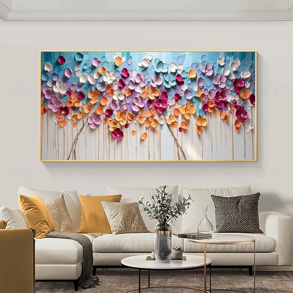Ölgemälde handgemaltes 3D-Blumengemälde, handgefertigtes Palettenmesser, Blumen, Ölgemälde, Wandkunst, großes 3D-weißes Strukturgemälde, moderne dekorative Gemälde, Impressionismus, abstraktes weißes 2025 - $77.99 –P4