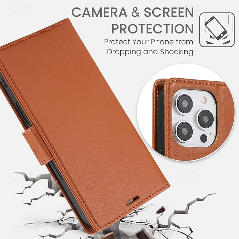 Phone Case For iPhone 16 Pro Max Plus iPhone 15 Pro Max Plus iPhone 14 13 12 11 Pro Max Plus iPhone 14 Pro Max iPhone 13 12 11 Pro Max Back Cover with Stand Holder with Wrist Strap Card Slot Retro 2025 - $17.99 –P12