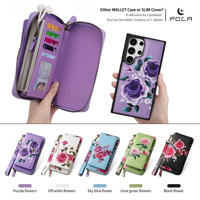 Phone Case For S24 S24 Ultra Plus S23 Ultra Plus S23 S22 S22 Plus Ultra Back Cover Wallet Case Zipper with Wrist Strap Card Slot Retro TPU PU Leather 2025 - $34.99 –P8