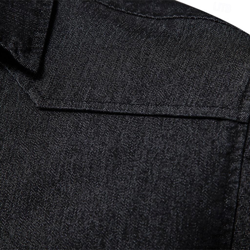 Per uomo Camicia Camicia in calicò Maglietta informale Camicia con bottoni Camicia di jeans Liscio Giornaliero Da mare Blu chiaro Nero Blu Grigio scuro Manica lunga Colletto Primavera estate del 2025 a $31.99 –P2