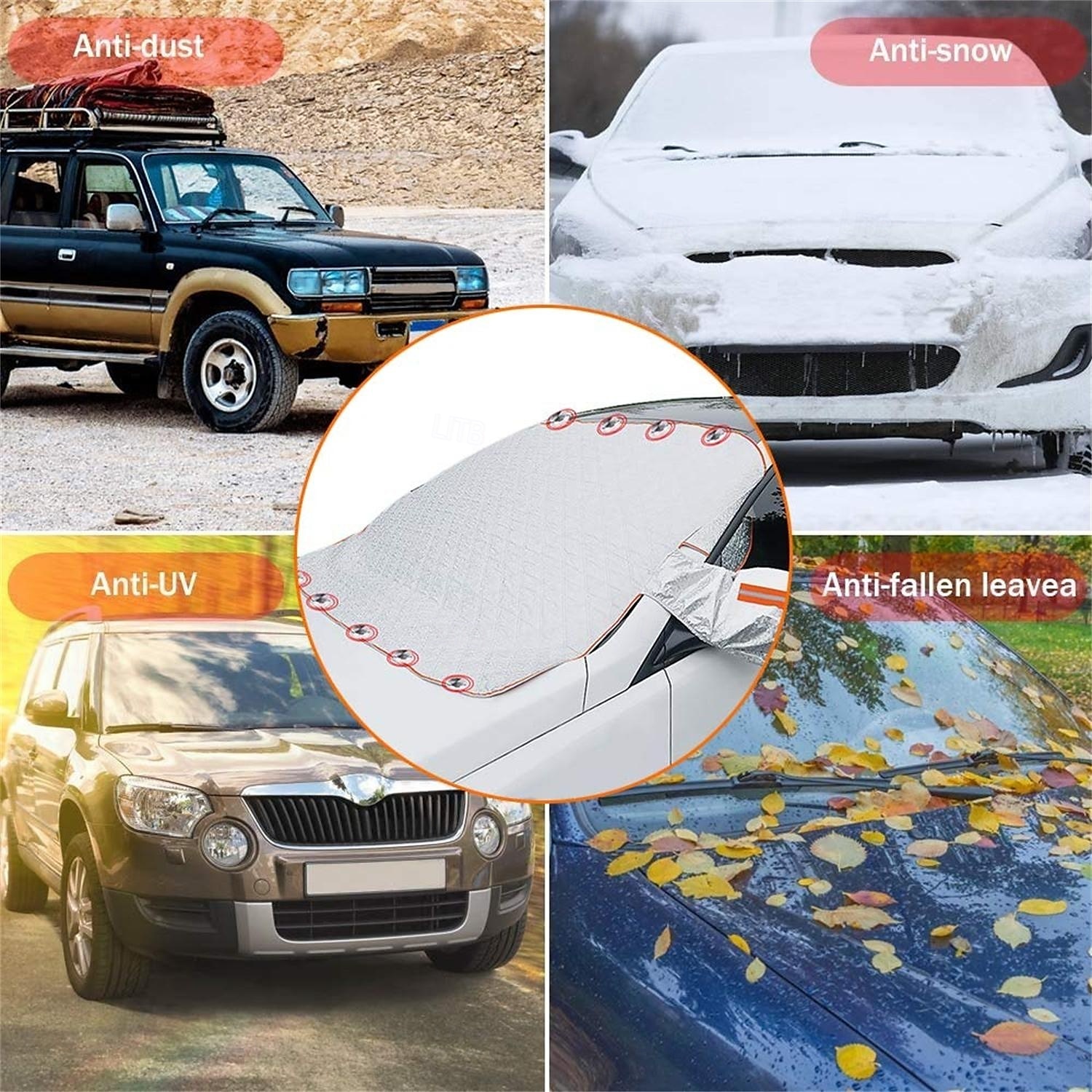 telo copriauto invernale telo copriauto antigelo auto mezzo garage protezione grandine parabrezza protezione solare con magnete set invernale auto del 2025 a €40.49 –P3