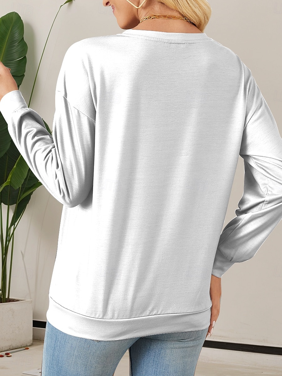 Sudadera de mujer con estampado animal para uso diario, informal, cuello redondo, manga larga, microelástica, otoño e invierno, cómoda, transpirable, tejido suave 2025 - $24.99 –P2