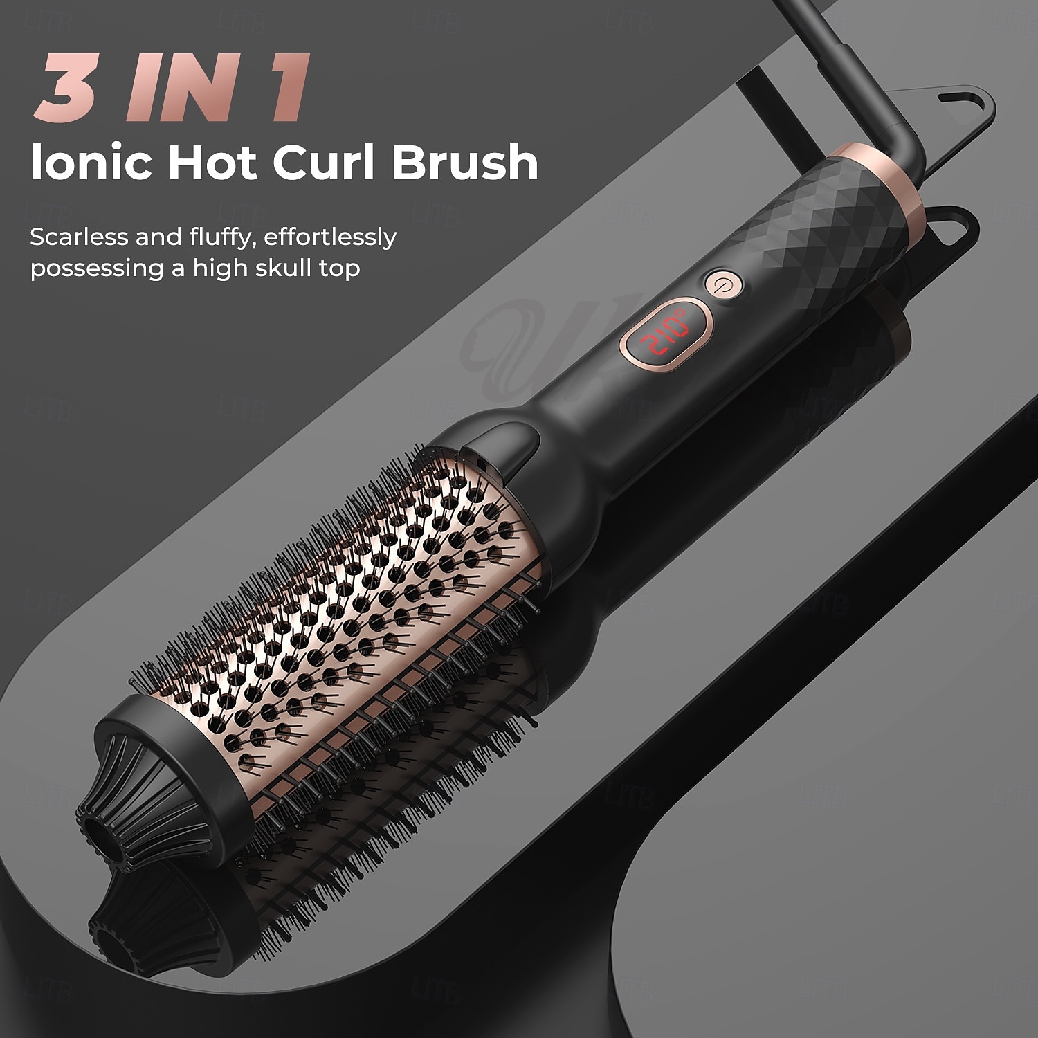 Fer à friser à air chaud, peigne à friser, peigne électrique, multifonctionnel, peigne à cheveux raides, peigne à rouleau domestique, fer à friser, boucler droit, double usage, noir de 2025 ? $31.99 –P1