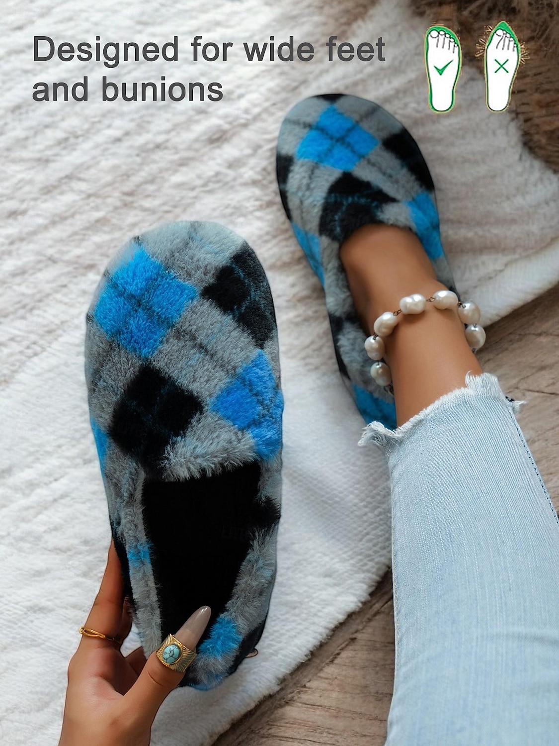 Women's Cozy Plaid Fleece Slippers - Soft Indoor Slip-Ons with Warm Plush Lining for Winter Comfort 2025 - $24.99 –P4