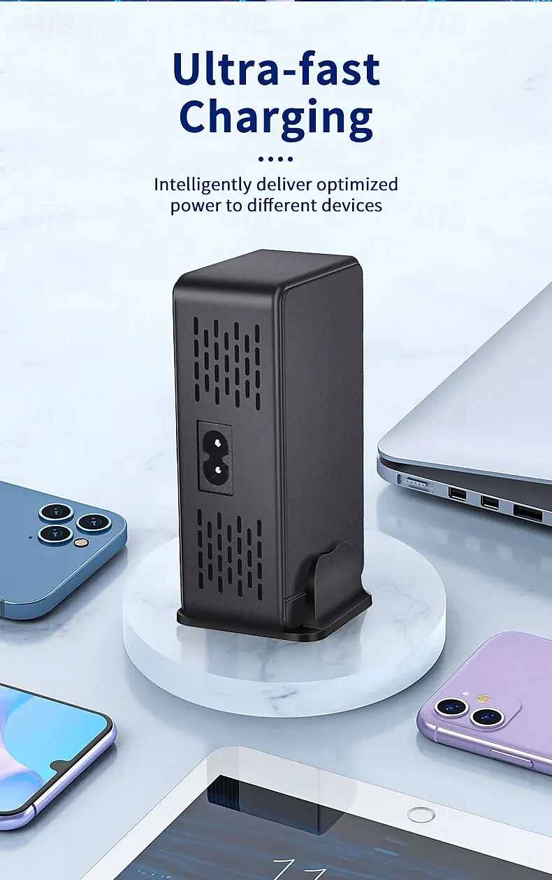 268W Desktop GaN Charger 8-port USB Type C PD Charger Fast Charge 3.0 USB Type C Fast Charger Mobile USB Charger 2025 - $79.99 –P3