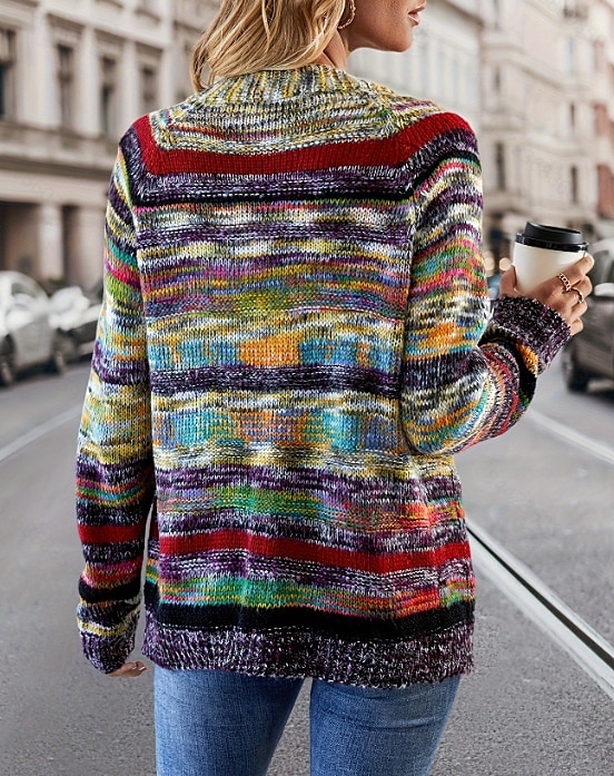 Femme Pull Chandail Gilet Cardigan Décontractées Flexible Rayé A côtes Ouvrir le devant Poche Tricoté manche longue Hauts réguliers Tricoter Extérieur du quotidien Fin de semaine Rouge Bleu Automne de 2025 ? $72.99 –P7