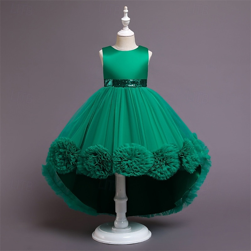 Bambino Da ragazza Vestito da festa Tinta unica Senza maniche Prestazioni Compleanno Retato Bellissimo Dolce Poliestere Asimmetrico Vestito da festa Vestito svasato Abito linea A Estate 4-12 anni del 2025 a $39.99 –P15