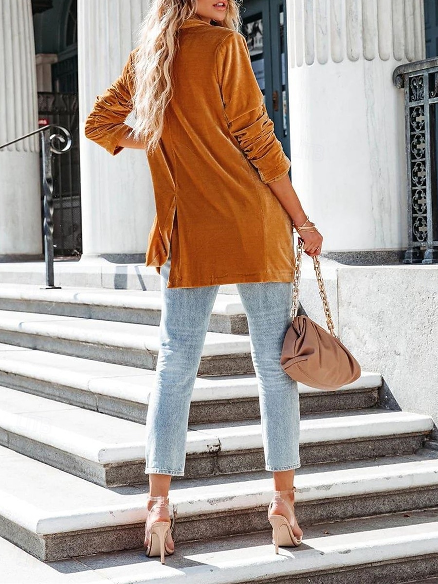 Manteau d'hiver Femme Extérieur Plein Air Usage quotidien mode Décontractées Avec poches Normal Manteau Rose Claire Vin Vert foncé Automne Hiver Ouvrir le devant Sans col Standard S M L XL 2XL de 2025 ? $31.99 –P4