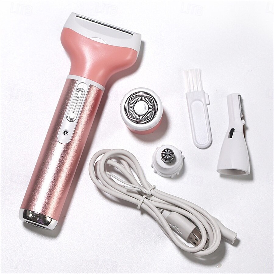 Kit d'épilation pour femmes 4 en 1, rasoir électrique rechargeable par USB, tondeuse à barbe et tondeuse à barbe avec accessoires pour sourcils et nez, humide et sec de 2025 ? $28.99 –P6