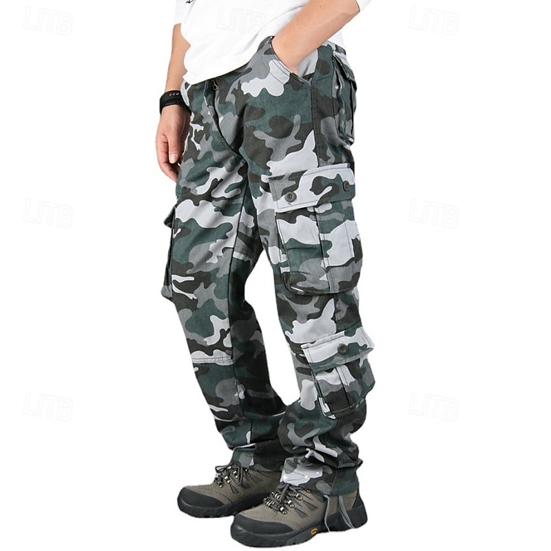 2025年 男性用 アウトドアパンツ カーゴパンツ ハイキング パンツ 軍隊 カモフラージュ アウトドア レギュラー 防水 高通気性 速乾性 パンツ フォレストグリーン ブラック+グレー コットン 狩猟 登山 キャンプ / ハイキング / ケイビング 29 30 31 32 33  コレクション – $30.99 –P10