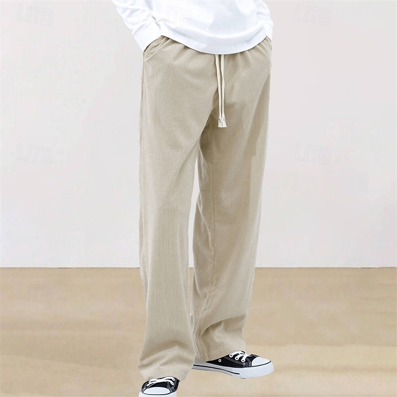 Hombre Pantalones de Deporte Pantalones deportivos Pantalones Pantalones de Pana Pantalones deportivos de pierna recta Correa Bolsillo Cintura elástica Plano Comodidad Diario Deporte Moda Casual 2026 - $21.99 –P10