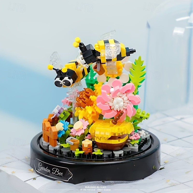 blocs de construction bouquet immortel décoration de bureau à domicile ornements cadeaux de Noël assemblage blocs de construction jouets cadeaux d'Halloween bricolage fait à la main épissage jouets de 2025 ? $28.99 –P2