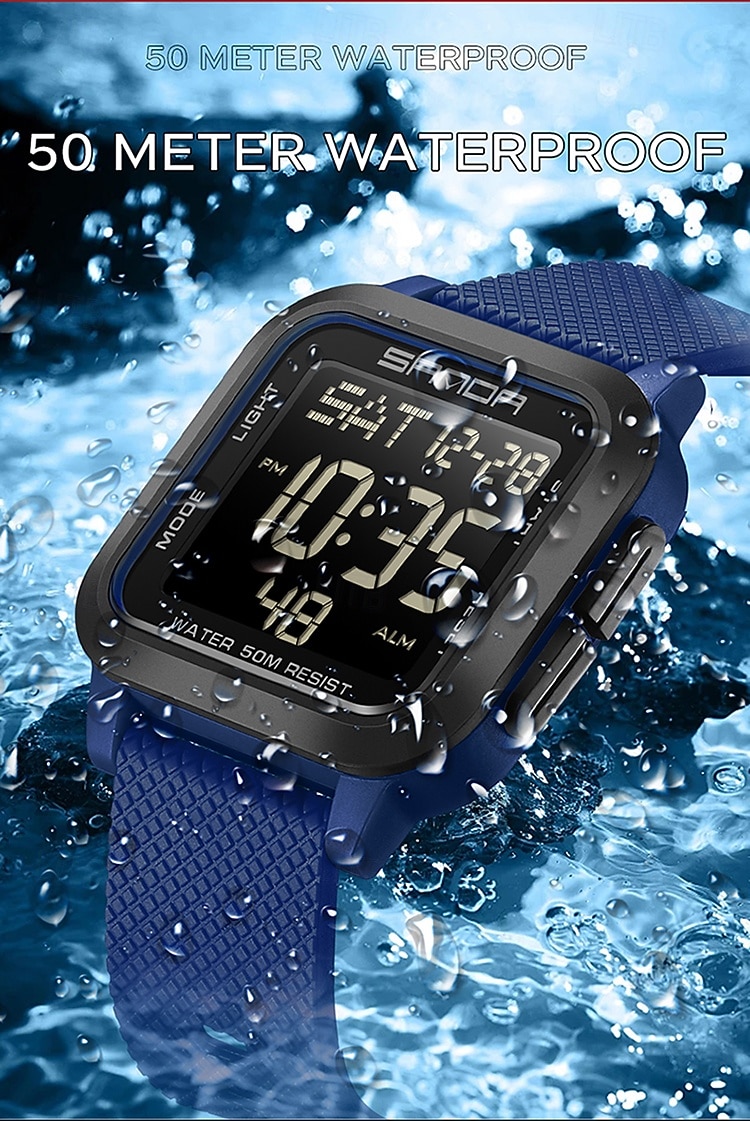 SANDA Men Digital Watch Sports Fashion Casual Business Luminous Alarm Clock Waterproof Decoration TPU Watch 2026 - $26.99 –P16