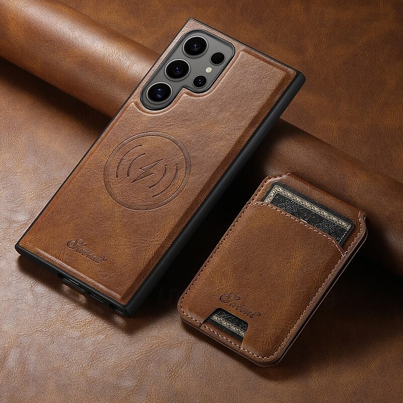 teléfono Funda Para S24 S24 Ultra Plus S23 Ultra Plus S23 S22 S22 Plus Ultra S25 Ultra Funda Trasera con Soporte Desmontable Magnética Retro TPU ordenador personal Cuero de PU 2025 - €17.99 –P13