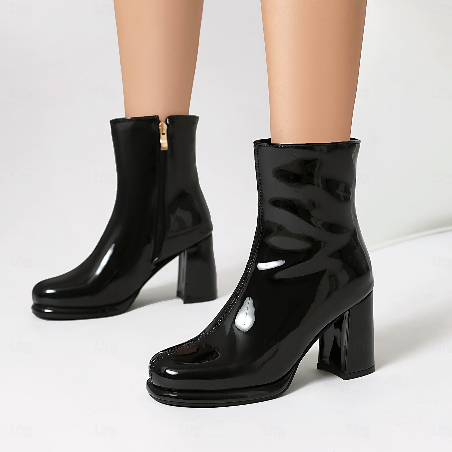 Women's Gold Metallic Ankle Boots – Block Heel Shiny Fashion Boots for Parties and Special Occasions 2025 - $69.99 –P6
