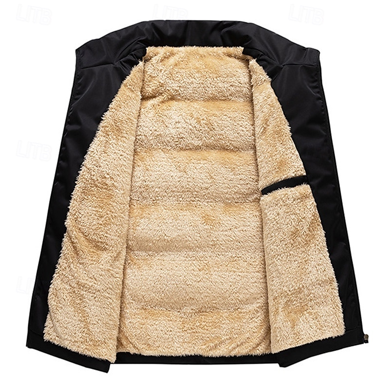 Pánské Puffer Vesta Denní Na běžné nošení Jaro & podzim Kapsy Polyester Pohodlné Pevná barva Zip Stojáček Běžný Černá Rubínově červená Tmavomodrá Vesta 2025 - $38.99 –P7