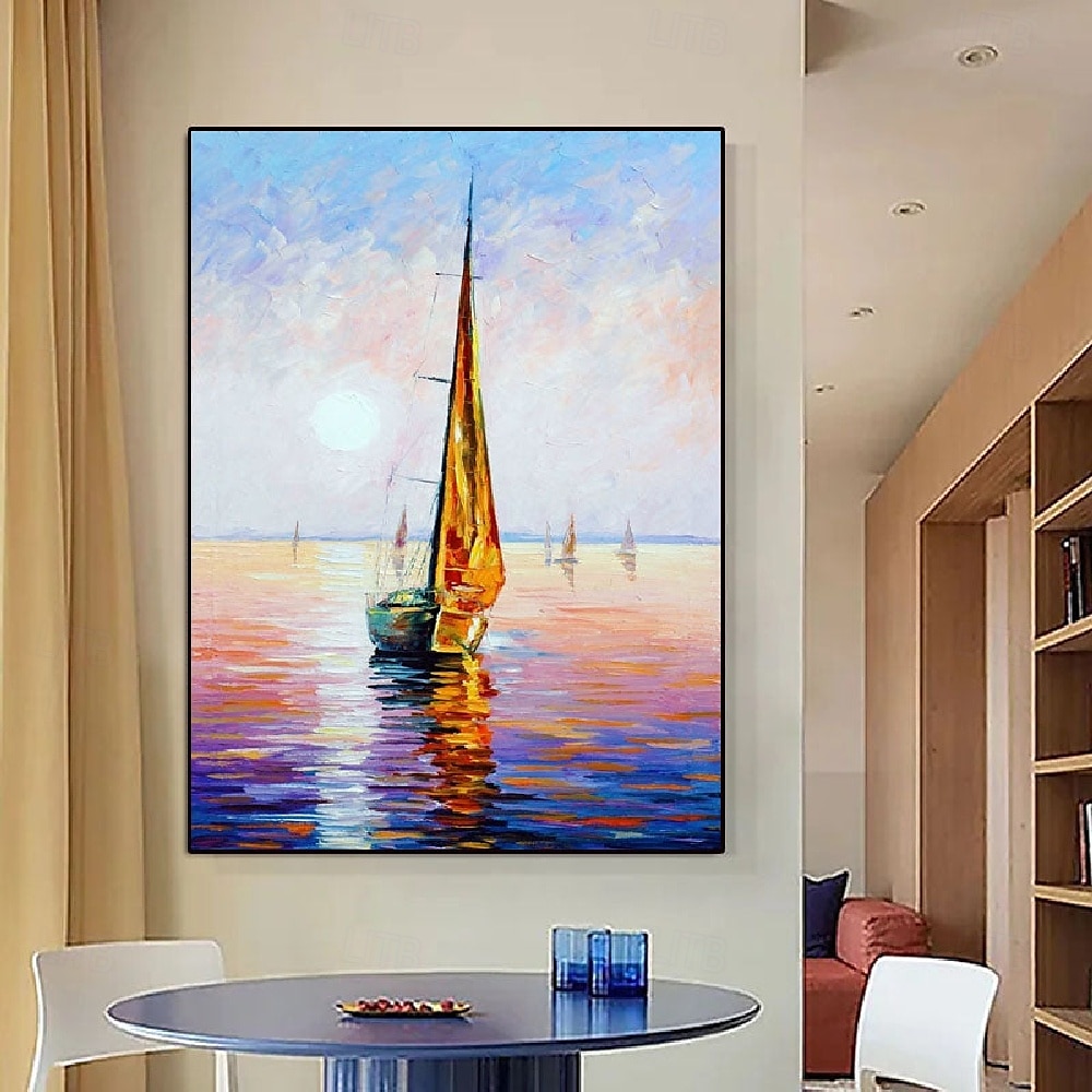 olieverfschilderij handgemaakte abstracte zeilboot canvas kunst schilderijen handgemaakte nautische olieverfschilderij op canvas grote zeilschip schilderijen wandkunst moderne zeegezicht schilderij 2025 - $61.99 –P5