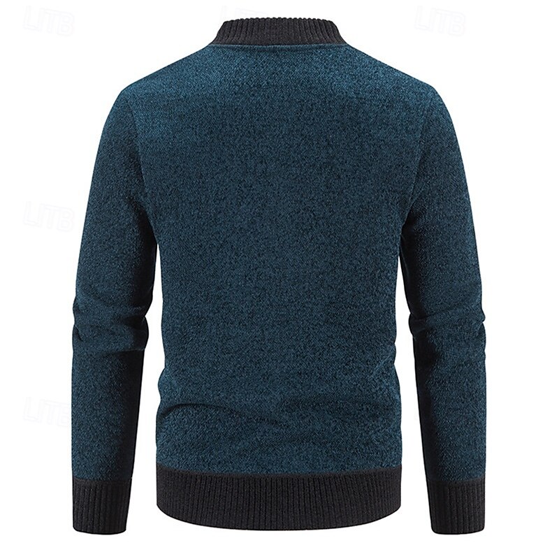 Homens Sueter Cardigan Suéter Cortado Suéter com zíper Suéter de malha Estriado Tricotar Padrão Patchwork Bolsos Bloco de cor Colarinho Chinês Moda Clássico Roupa Diária Encontro Roupa Outono de 2025 por $29.99 –P7