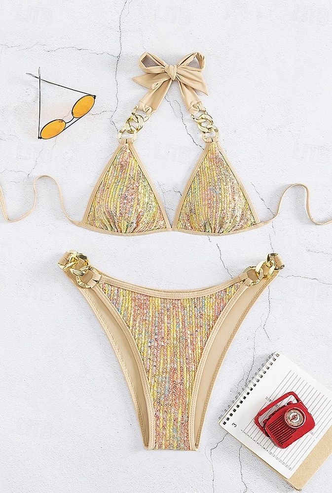 Dam Badkläder Bikini Baddräkt Elegant Slät Ärmlös Baddräkter 2025 - $24.99 –P4