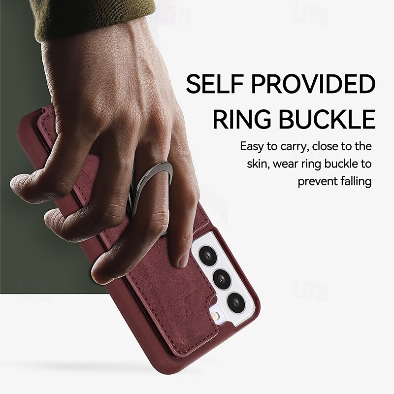 Phone Case For S23 Ultra Plus S23 S22 S22 Plus  Ultra S21 FE S21 S21 Ultra Plus A54 A34 A14 S20 Plus S20 Ultra Back Cover Ring Holder Shockproof Retro TPU PU Leather 2025 - $18.99 –P3