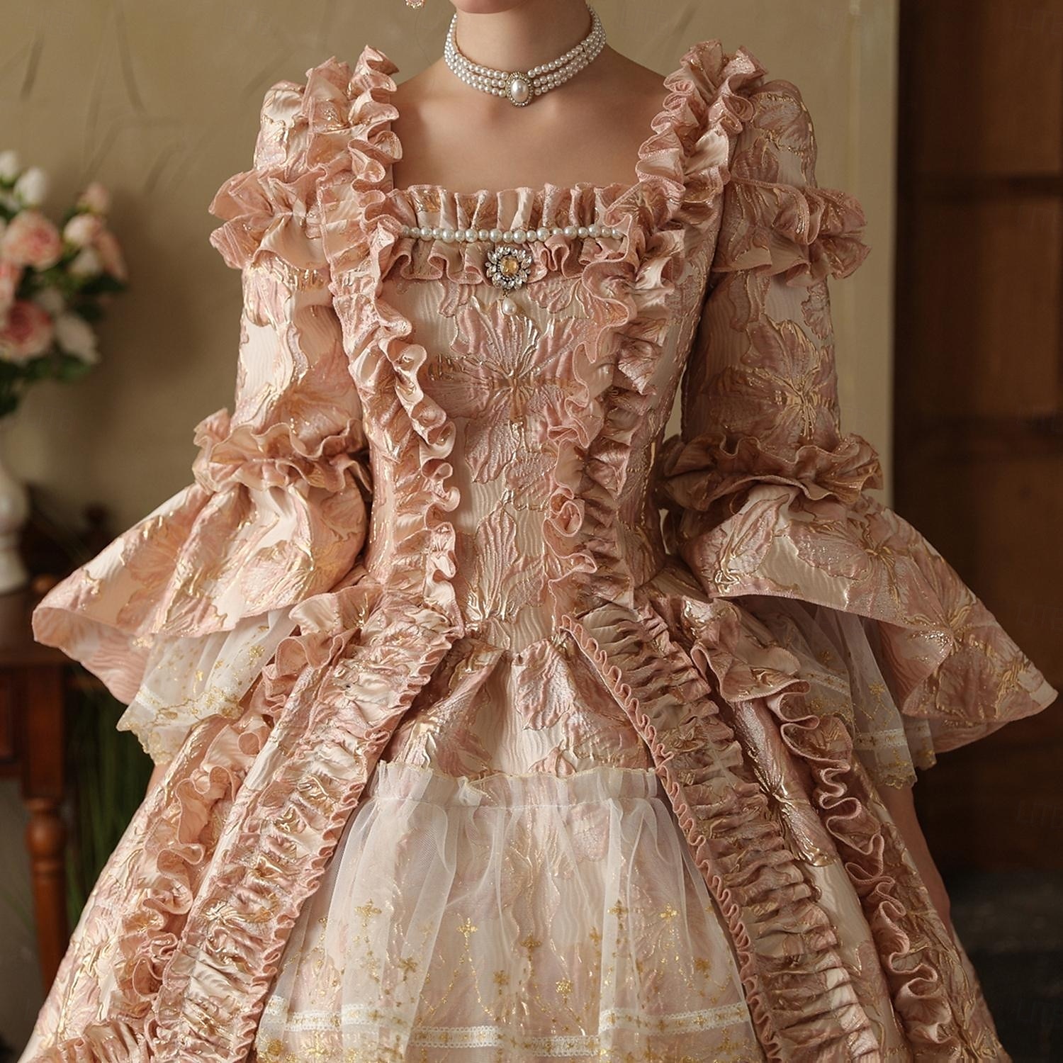 Gothic Rococo Vintage Inspired Dress Cosplay Wigs Party Costume Princess Shakespeare Solid Color Ball Gown Women's Christmas Halloween Carnival Party Evening Party Masquerade Adults' Dress All Seasons 2025 - $287.99 –P4