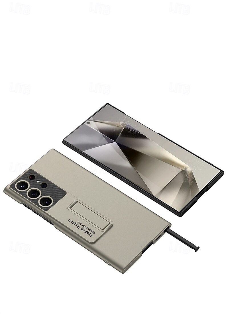 Phone Case For Samsung Galaxy S24 Ultra S23 Ultra S22 Ultra S25 Ultra Back Cover with Stand Holder Support Wireless Charging Shockproof PC 2025 - $17.99 –P11
