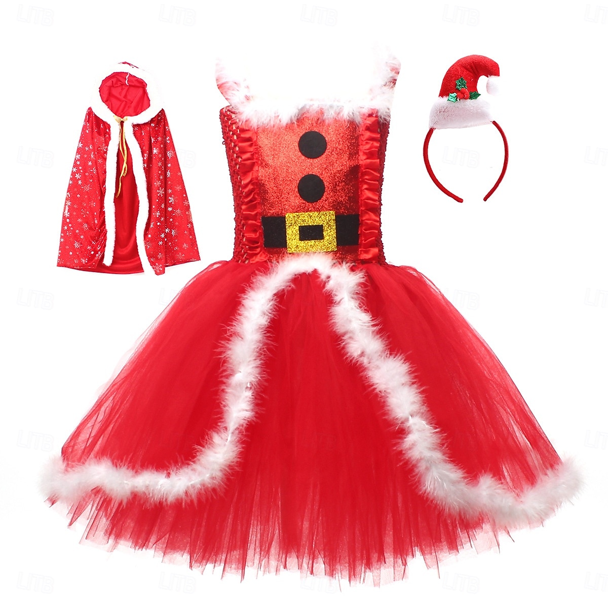 Kerstman Mrs.Claus Outfits Tutu Kerstmanpakken Voor meisjes Kerstmis Nieuwjaar kerstavond Cosplay Kostuum Kinderen Feest Kerstmis Kleding Helm Mantel 2025 - $33.99 -P11