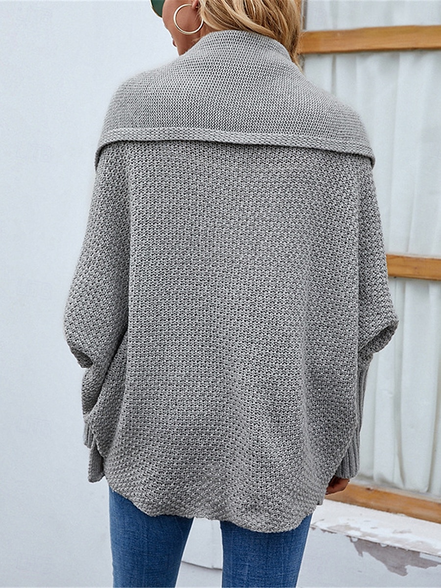 Femme Pull Chandail Gilet Cardigan Décontractées Flexible Couleur monochrome A côtes Ouvrir le devant Tricoté Manche Chauve-souris manche longue Hauts réguliers Tricoter Extérieur du quotidien Fin de de 2025 ? $48.99 –P2